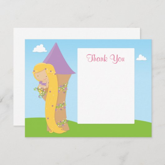 Rapunzel Birthday Dankeschön Karte (Vorne/Hinten)