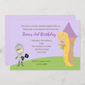 Rapunzel Birthday Einladung Ritterturm Twins (Vorne/Hinten)