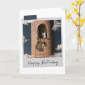 Rapunzel Cat Funny Birthday Card Karte (Gelbe Blume)