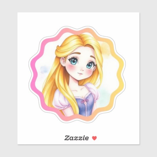 Rapunzel Dreams Custom-Cut Vinyl Sticker (Blatt)