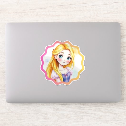 Rapunzel Dreams Custom-Cut Vinyl Sticker (Computer)