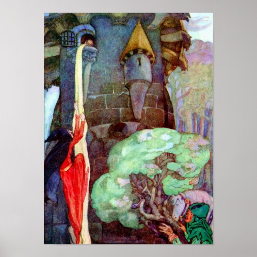 Rapunzel Fairy Tale von Anne Anderson Print Poster (Vorne)