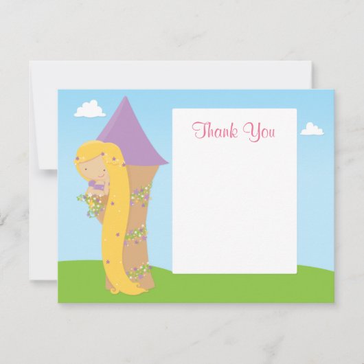 Rapunzel Geburtstag Danke Karte (Vorderseite)