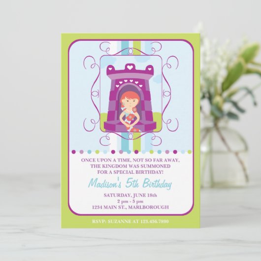 Rapunzel Geburtstags-Einladung Einladung (Stehend Vorderseite)