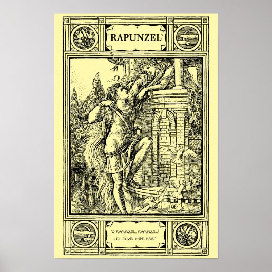 Rapunzel-Märchen-Victorian-Ära-Druck von Crane Poster (Vorne)