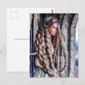 Rapunzel mit ihrem langen Haar im Turm Postkarte (Vorne/Hinten)
