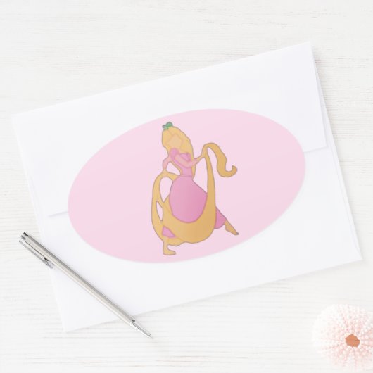 Rapunzel Ovaler Aufkleber (Umschlag)