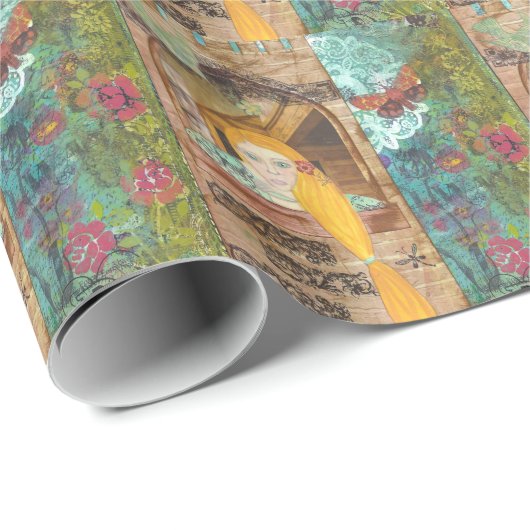 Rapunzel, träumend geschenkpapier (Rolleneckpunkt)