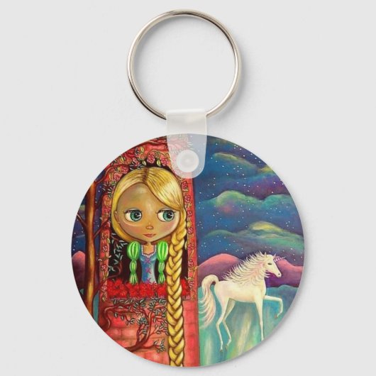 Rapunzel und der Schlüsselanhänger Unicorn (Vorderseite)