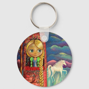 Rapunzel und der Unicorn-Schlüsselanhänger Schlüsselanhänger