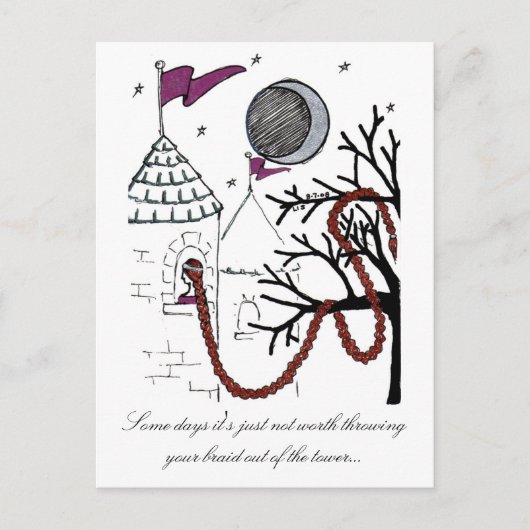 Rapunzels sehr schlechte Haare-Tag-Postkarte Postkarte (Vorderseite)