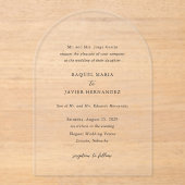 Raquel Classic Elegant Wedding Acryleinladungen (Vorderseite)