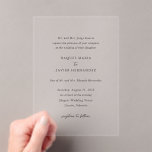 Raquel Classic Elegant Wedding Acryleinladungen<br><div class="desc">Elegante Hochzeitsacryl-Einladung mit einem einfachen und klassischen Design mit traditioneller Serife und eleganten Script-Schriftart.</div>