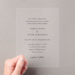 Raquel Classic Elegant Wedding Acryleinladungen<br><div class="desc">Elegante Hochzeitsacryl-Einladung mit einem einfachen und klassischen Design mit traditioneller Serife und eleganten Script-Schriftart.</div>