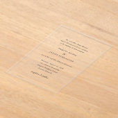 Raquel Classic Elegant Wedding Acryleinladungen (Ablage )