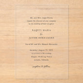 Raquel Classic Elegant Wedding Acryleinladungen (Vorderseite)