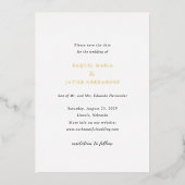 Raquel Classic Elegant Wedding Save the Date Folieneinladung (Vorderseite)