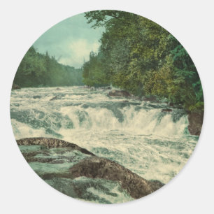 Raquette Falls auf dem Raquette River Runder Aufkleber