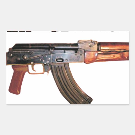 RARE AK-47 RUSSISCHE ARMY KALASHNIKOV GUN MILITÄR RECHTECKIGER AUFKLEBER (Vorderseite)