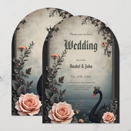 Rare as a black swan, timeless as true love.  einladung (Vorne/Hinten)