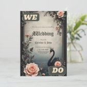 Rare as a black swan, timeless as true love.  einladung (Stehend Vorderseite)