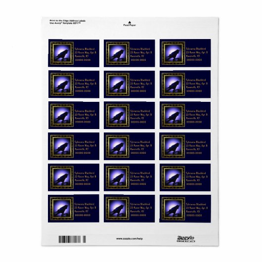 Rare Silhouette gegen den Mond Adressaufkleber (Vorne)