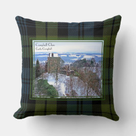 Rare View Castel Campbell Tartan Schnee Foto Kissen