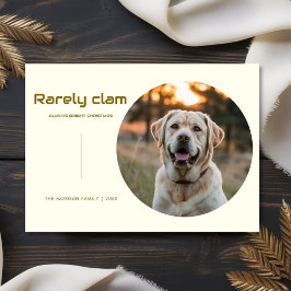 Rarely Christmas Sitting Dog Photo | Minimal card Feiertagskarte