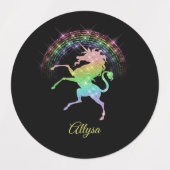 Raring Unicorn mit Rainbow Blue Lila Etiketten (Design 2)