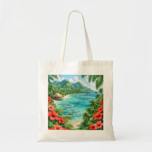 Rarotonga Cook Islands Tropischer Hibiskus Strand Tragetasche