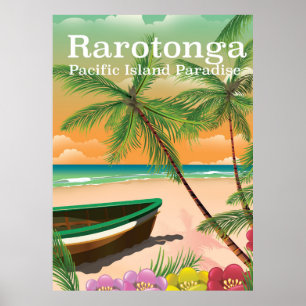 Rarotonga Pazifik-Insel Vintage-Reiseposter Poster