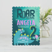 Rarsome 2. Girls Geburtstag Einladung (Stehend Vorderseite)