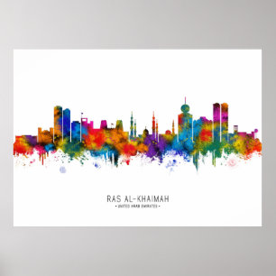 Ras Al-Khaimah UAE Skyline Poster