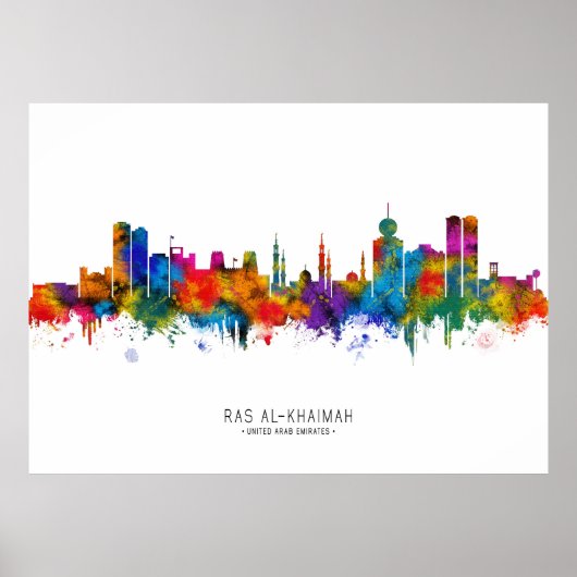 Ras Al-Khaimah UAE Skyline Poster (Vorne)