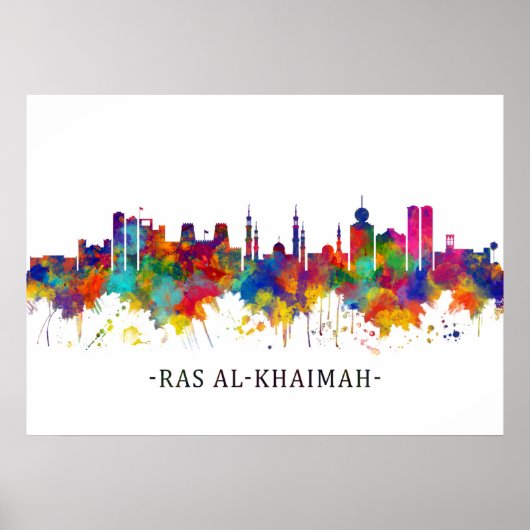 Ras Al-Khaimah UAE Skyline Poster (Vorne)