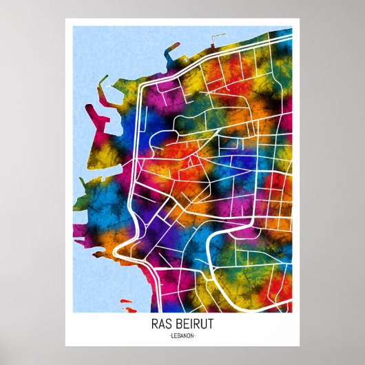 Ras Beirut Libanon City Map Poster (Vorne)