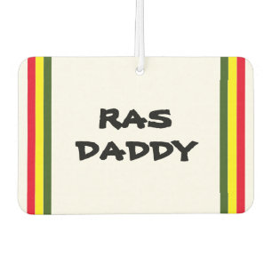 RAS DADDY   Rot-gelbe grüne Streifen auf WEISS Autolufterfrischer