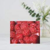 Rasberry Obstauflage Design-Bild Postkarte (Stehend Vorderseite)