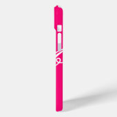 Rasberry pink mit Monogramm Case-Mate iPhone 15 Fa Hülle (Rückseite / Links)