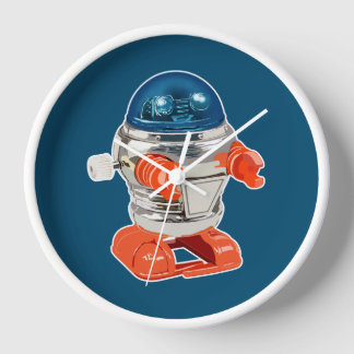 Rascal Robot Illustration Clock Uhr