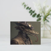 Rascal Steampunk Dragon Postkarte (Stehend Vorderseite)