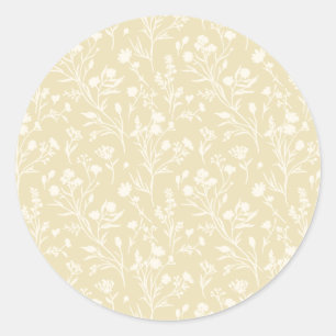 Raschelnde Blüten Neutral - Goldenes Weizen Runder Aufkleber