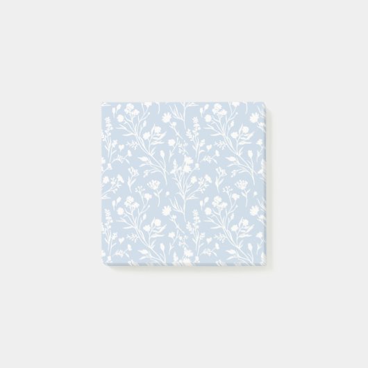 Raschelnde Blüten Neutral - Staubblau Post-it Klebezettel (Vorderseite)