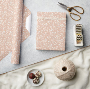 Raschelnde Blüten Neutral - Warmes Aprikot Geschenkpapier