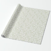 Raschelnde Blüten Sanftes Olive- Neutral Geschenkpapier (Ungerollt)