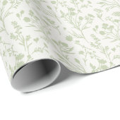 Raschelnde Blüten Sanftes Olive- Neutral Geschenkpapier (Rolleneckpunkt)