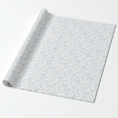 Raschelnde Blüten Staubblau - Neutral Geschenkpapier (Ungerollt)