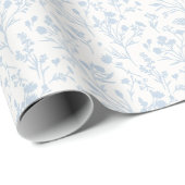 Raschelnde Blüten Staubblau - Neutral Geschenkpapier (Rolleneckpunkt)