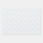 Raschelnde Blüten Staubblau - Neutral Geschenkpapier Set (Vorderseite 2)