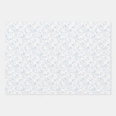 Raschelnde Blüten Staubblau - Neutral Geschenkpapier Set (Vorderseite)